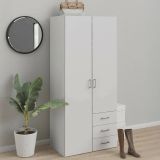 Guardaroba 2 ante- bianco con cassetti 77x175h cm - Arci