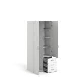 Guardaroba 2 ante- bianco con cassetti 77x175h cm - Arci