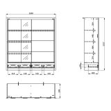 Guardaroba 2 Ante Bianco Crema Nero 4 Ripiani Appendiabiti 205x216h cm, 2 Cassetti - Copala