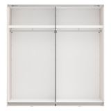Guardaroba 2 Ante Bianco Crema Nero Appendiabiti 2 Ripiani 195x205h cm, 2 Ante - Asilah