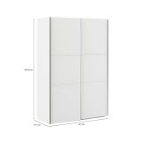 Guardaroba 2 ante bianco e grigio 147x220h cm - Almese