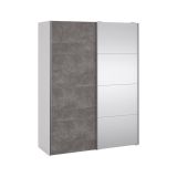 Guardaroba 2 ante bianco e grigio 150x200h cm - Seraphine