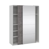 Guardaroba 2 ante bianco e grigio 150x200h cm - Seraphine