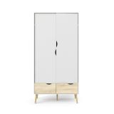 Guardaroba 2 ante bianco e quercia 98x200h cm - Archilllo