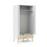 Guardaroba 2 ante bianco e quercia 98x200h cm - Archilllo