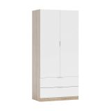 Guardaroba 2 ante bianco e rovere 81x180h cm - Appadu