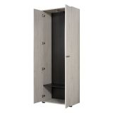 Guardaroba 2 Ante Bianco Larice Marrone Noce un Ripiano Appendiabiti 67.5x195h cm, Apertura Battente - Pinasca