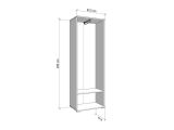 Guardaroba 2 Ante Bianco Larice Marrone Noce un Ripiano Appendiabiti 67.5x195h cm, Apertura Battente - Pinasca