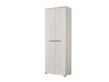 Guardaroba 2 Ante Bianco Larice Marrone Noce un Ripiano Appendiabiti 67.5x195h cm, Apertura Battente - Pinasca