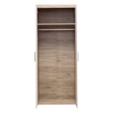 Guardaroba 2 Ante Bianco Larice Marrone Rovere Appendiabiti Cassetti 80x202h cm, un Ripiano - Egna