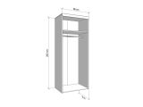 Guardaroba 2 Ante Bianco Larice Marrone Rovere Appendiabiti Cassetti 80x202h cm, un Ripiano - Egna