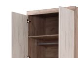 Guardaroba 2 Ante Bianco Larice Marrone Rovere Appendiabiti Cassetti 80x202h cm, un Ripiano - Egna