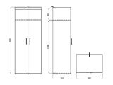 Guardaroba 2 Ante Bianco Larice Marrone Rovere Appendiabiti Cassetti 80x202h cm, un Ripiano - Egna