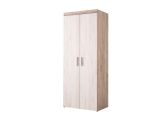 Guardaroba 2 Ante Bianco Larice Marrone Rovere Appendiabiti Cassetti 80x202h cm, un Ripiano - Egna