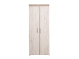 Guardaroba 2 Ante Bianco Larice Marrone Rovere Appendiabiti Cassetti 80x202h cm, un Ripiano - Egna