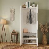 Guardaroba 2 Ante Bianco Lucido 2 Ripiani Appendiabiti 78x186.5h cm, Apertura Standard - Comerio