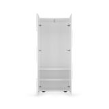 Guardaroba 2 Ante Bianco Lucido 2 Ripiani Appendiabiti 78x186.5h cm, Apertura Standard - Comerio