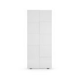 Guardaroba 2 Ante Bianco Lucido 2 Ripiani Appendiabiti 78x186.5h cm, Apertura Standard - Comerio