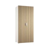 Guardaroba 2 Ante Bianco Marrone Rovere 2 Ripiani Appendiabiti 80x180h cm, Apertura Battente - Susella