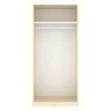 Guardaroba 2 Ante Bianco Marrone Rovere Appendiabiti Cassetti 51x204h cm, un Ripiano - Tulot