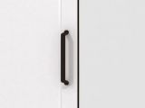 Guardaroba 2 Ante Bianco Marrone Rovere Nodi Appendiabiti 3 Ripiani 75x194.5h cm, 4 Vani - Vittuone