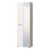 Guardaroba 2 Ante Bianco Marrone Rovere Nodi Appendiabiti 4 Ripiani 60x192.5h cm, 5 Vani - Griante