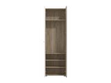 Guardaroba 2 Ante Bianco Marrone Rovere Nodi Appendiabiti 4 Ripiani 60x192.5h cm, 5 Vani - Griante