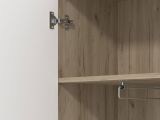 Guardaroba 2 Ante Bianco Marrone Rovere Nodi Appendiabiti 4 Ripiani 60x192.5h cm, 5 Vani - Griante