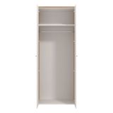 Guardaroba 2 Ante Bianco Marrone Rovere Nodi Appendiabiti un Ripiano 80.5x203.5h cm, 2 Ante - Santadi