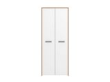 Guardaroba 2 Ante Bianco Marrone Rovere Nodi Appendiabiti un Ripiano 80.5x203.5h cm, 2 Ante - Santadi
