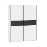 Guardaroba 2 Ante Bianco Nero Antracite 2 Ripiani Appendiabiti 150x204h cm, 2 Ante - Manita