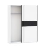 Guardaroba 2 Ante Bianco Nero Antracite 2 Ripiani Appendiabiti 150x204h cm, 2 Ante - Manita