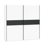 Guardaroba 2 Ante Bianco Nero Antracite 2 Ripiani Appendiabiti 200x204h cm, 2 Ante - Nalika