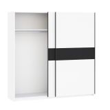 Guardaroba 2 Ante Bianco Nero Antracite 2 Ripiani Appendiabiti 200x204h cm, 2 Ante - Nalika