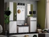 Guardaroba 2 Ante Bianco Nero Appendiabiti 2 Ripiani 54.5x205.5h cm, 3 Vani - Monta