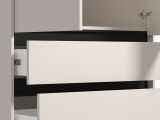 Guardaroba 2 Ante Bianco Nero Appendiabiti 3 Cassetti 93x211h cm, un Ripiano - Vimercatii