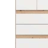 Guardaroba 2 Ante Bianco Opaco Marrone Rovere Nodi Appendiabiti 3 Cassetti 79x208h cm, un Ripiano - Venas
