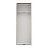Guardaroba 2 Ante Bianco Opaco Marrone Rovere Nodi Appendiabiti un Ripiano 79x208h cm, 2 Ante - Pomar