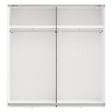Guardaroba 2 Ante Bianco Opaco Nero 2 Ripiani Appendiabiti 195x205h cm, Apertura Scorrevole - Asilah