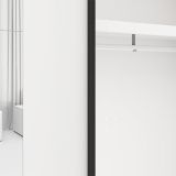 Guardaroba 2 Ante Bianco Opaco Nero 2 Ripiani Appendiabiti 220x205h cm, Apertura Scorrevole - Lalibe