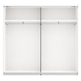 Guardaroba 2 Ante Bianco Opaco Nero 2 Ripiani Appendiabiti 220x205h cm, Apertura Scorrevole - Lalibe
