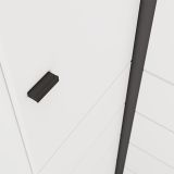 Guardaroba 2 Ante Bianco Opaco Nero 4 Ripiani Appendiabiti 95x208h cm, Apertura Battente - Tavole