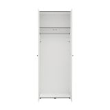 Guardaroba 2 Ante Bianco Opaco Nero Appendiabiti un Ripiano 79x208h cm, 2 Ante - Pomar
