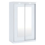 Guardaroba 2 Ante Bianco Traparente 2 Ripiani Appendiabiti 120x195h cm, 2 Ante - Lesela