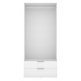 Guardaroba 2 Ante Bianco un Ripiano Appendiabiti 51x204h cm, 2 Cassetti - Montclare