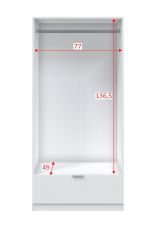 Guardaroba 2 Ante Bianco un Ripiano Appendiabiti 80x170h cm, un Cassetto - Budoia
