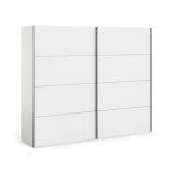 Guardaroba 2 ante Calixte, Mobile camera da letto, Cabina armadio portabiti, Armadio appendiabiti, 243x64 h202 cm, Bianco