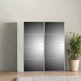 Guardaroba 2 ante Charline, Mobile camera da letto, Cabina armadio portabiti, Armadio appendiabiti, 182x64 h202 cm, Bianco
