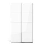 Guardaroba 2 ante Clarine, Mobile camera da letto, Cabina armadio portabiti, Armadio appendiabiti, 122x62 h220 cm, Bianco