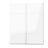 Guardaroba 2 ante Clary, Mobile camera da letto, Cabina armadio portabiti, Armadio appendiabiti, 182x62 h220 cm, Bianco
